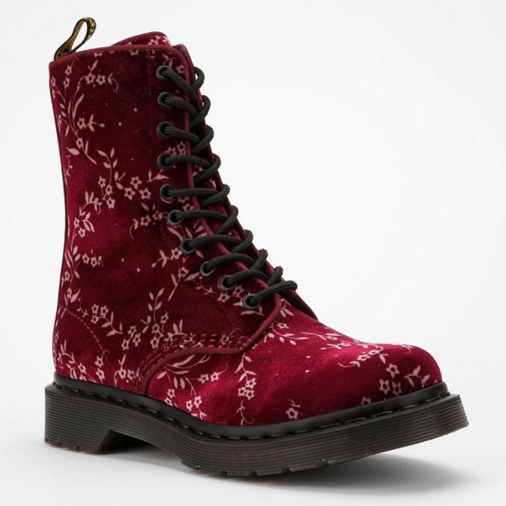 Dr Martens Avery Velvet Blossom Floral  Boots